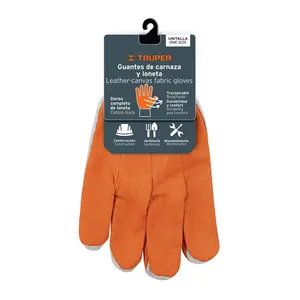 Guantes de cuero y lona BOX 6, uso ligero, talla única, TRUPER - Product Image 3