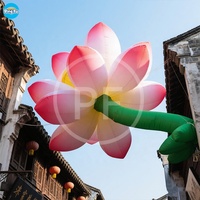 Personnalisé 10M Respiration Gonflable Fleur De Lotus Scène Extérieure Décorative Led Géant Gonflable Lotus Modèle pour Fête Gonflable