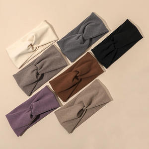 Bande de <span class=keywords><strong>cheveux</strong></span> en cachemire de couleur unie coréenne simple nœud de mode frange bandeau été femmes accessoires de <span class=keywords><strong>cheveux</strong></span> de sport - Product Image 1