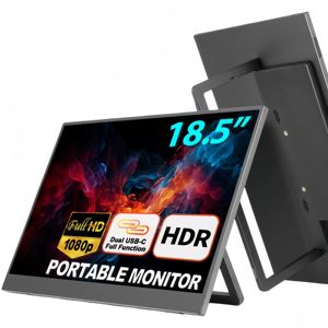 Moniteur portable Full HD 18,5 pouces avec housse intelligente et connectivité HDR USB-C et HDMI pour ordinateur portable, <span class=keywords><strong>PC</strong></span>, téléphone, Mac, jeux et voyages - Product Image 1