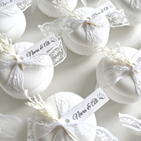 Bougie parfumée personnalisée en cire de soja naturelle, petite, ronde, en gypse, avec décoration florale, pour coffret cadeau de mariage et cadeaux de fête