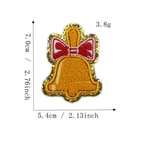 Nouvelle broderie thermocollante en chenille, motif bonhomme de neige et homme en pain d'épices, pour la décoration de vêtements, chapeaux et sacs - Product Image 4