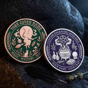 Moneda Conmemorativa Personalizada <span class=keywords><strong>de</strong></span> Aleación <span class=keywords><strong>de</strong></span> Zinc con Relieve 3D <span class=keywords><strong>de</strong></span> Brujería, Moneda <span class=keywords><strong>de</strong></span> Desafío Mágico Misterioso <span class=keywords><strong>de</strong></span> Doble Cara, Fabricada a Medida - Product Image 1
