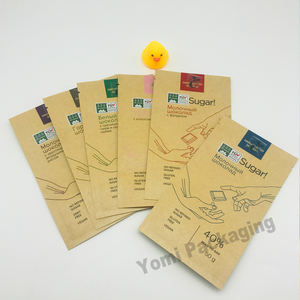 Bustina con chiusura a 3 lati a basso contenuto <span class=keywords><strong>di</strong></span> Moq in <span class=keywords><strong>carta</strong></span> Kraft personalizzata biodegradabile vuota bustina da tè con sigillo termico a tre lati bustina da caffè - Product Image 4