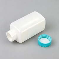 Bouteille de stockage carrée opaque en HDPE de 330 ml avec couvercle à vis côtelé pour l'emballage de pilules, capsules, granulés, poudres et échantillons chimiques