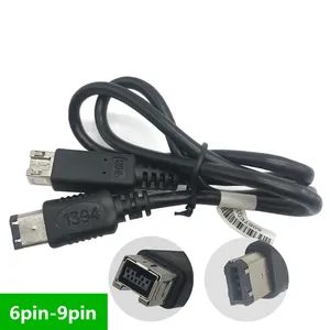 FireWire 9 pin đến 6pin FireWire 800 để Firewire 400 9 pin/6 pin IEEE 1394b Cáp màu đen 0.6m