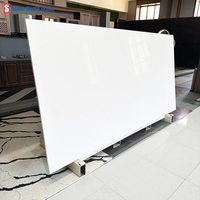 Carrelage de sol en porcelaine de quartz artificiel imperméable grand format, design moderne blanc pur, pierre frittée, pour extérieur, chambre et salle de bain