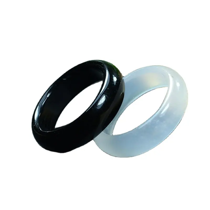 Сертифицированное кольцо из <span class=keywords><strong>натур</strong></span>ального агата и нефрита, парные модели для мужчин и женщин, кольцо на палец, халцедон, зеленое нефритовое кольцо