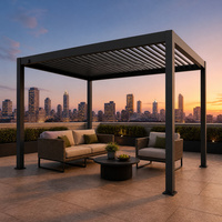 Pergola en aluminium pour extérieur, toit à lamelles résistant aux intempéries, résistant au vent, gazebo de jardin en aluminium, pavillon de bord de mer