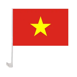 12X18 Inch Polyester Afdrukken Custom Vietnam Banner Autoruit Vlag Met Houder