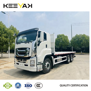 Venta caliente 6*4 Isuzu camión de cama baja China hecho en fábrica diesel 8 metros camiones de transporte de automóviles camión de cama plana - Product Image 2