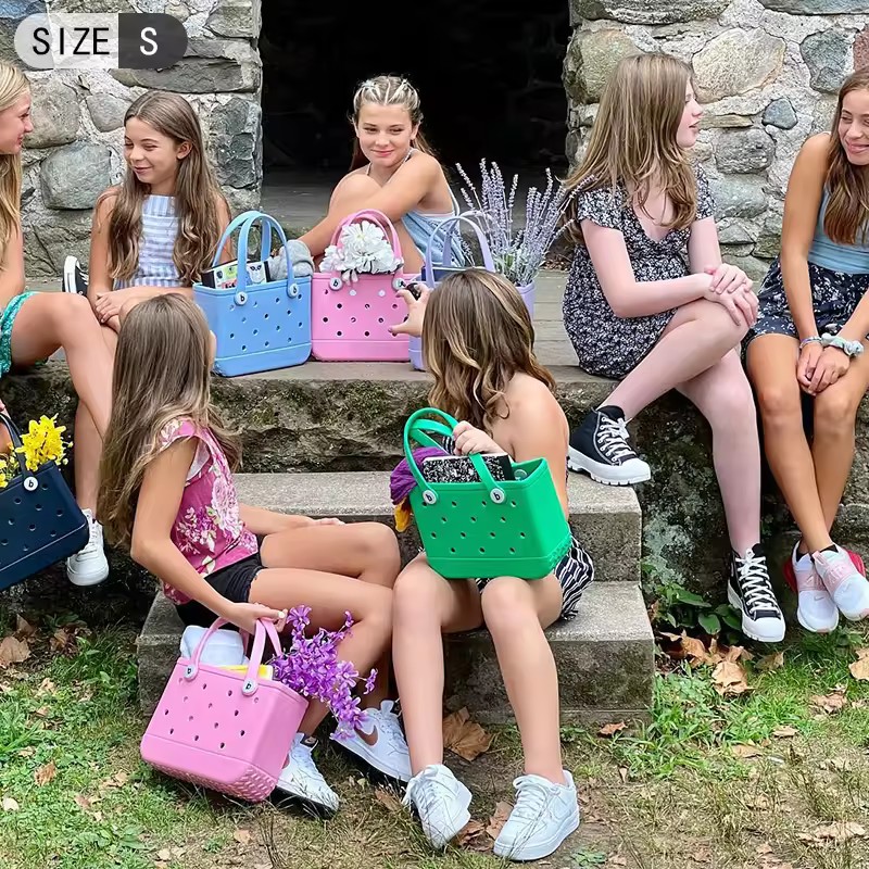 【BELLYGOM】Canvas Mini Bag [22.5 x 19.5 x 5.5 cm] 2024 Kids Tote Bag - Casual Beach Mini EVA Bag for Girls