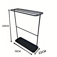 Porte-serviettes métallique détachable avec plateau pour salle de bain, balcon et salon - Séchoir moderne