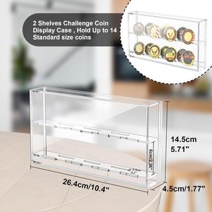 ברור נגד דעוך קיר אקריליק הר בעל אתגר מטבע תצוגה ידידותי לסביבה עבור מטבעות צבאיים מדליות דלתות - Product Image 3