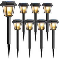 Lampes solaires pour allées, étanches, à LED blanc chaud, pour jardin, lampes à piquet hexagonales, lanternes de paysage pour cour, pelouse, patio