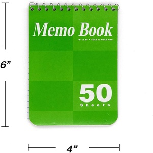 4 paket 50 sayfa Spiral Memo kitaplar dayanıklı lamine kağıt kapak üst bağlı ile çeşitli renkler - Product Image 2