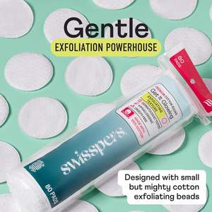 Discos Exfoliantes Premium Swisspers, 2 Superficies Texturizadas en Relieve, Almohadillas Faciales de Algodón, 80 Unidades, 0.8 Onzas, Bolsa Reutilizable - Product Image 5