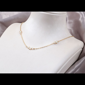 Collier en opale pour femme, plusieurs brins, ras du cou, bijoux en or jaune 14k, <span class=keywords><strong>pierre</strong></span> <span class=keywords><strong>de</strong></span> <span class=keywords><strong>naissance</strong></span>, cadeau pour elle - Product Image 6