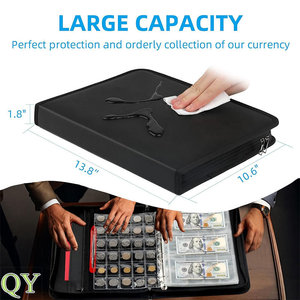 QY Waterproof Fireproof Coin Collection Album Currency Storage Case Money Holder <b>Book</b> for Coins Medals and Cash - Product Image 3