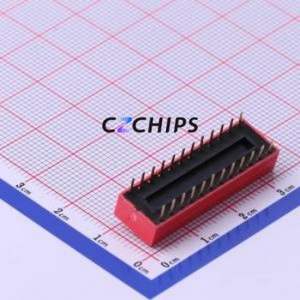 DS-12RP DIP Switch Through hole Component (THT) Switch Flat Toggle, Raised Type Single Pole Single Throw 12 2.54mm - Product Image 2