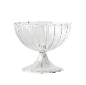 Verres à vin sur pied transparents, style vintage, faits main, soufflés à la bougie, élégants, pour pudding et crème glacée - Product Image 3