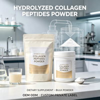 Poudre de peptides de collagène hydrolysé, complément alimentaire en vrac, étiquette privée personnalisée