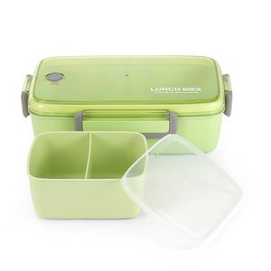 LFGB BPA Gratuit En Plastique <span class=keywords><strong>3</strong></span> <span class=keywords><strong>Compartiments</strong></span> Boîtes À <span class=keywords><strong>Bento</strong></span> Japonais Enfants Lunch Tiffin Avec 2 Petite Boîte De Nourriture - Product Image 2