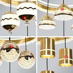 Lampada a sospensione a LED nordica lampada a sospensione in alluminio acrilico illuminazione rotonda per isola cucina contemporanea - Product Image 4