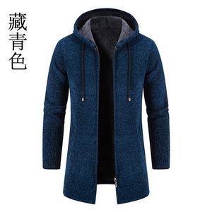 Automne <span class=keywords><strong>hiver</strong></span> hommes sweats à capuche sweat ample surdimensionné veste tricoté hommes Cardigan haut vêtements - Product Image 6