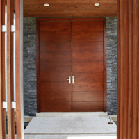 DAIYA chine portes en bois massif avec panneau en verre à double porte