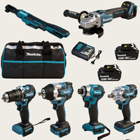 Kit combiné d'outils électriques sans fil Makita Lithium-Ion 10 pièces avec batterie et chargeur, adapté à la construction et au travail du bois