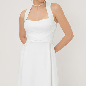 Robe élégante de style français pour femmes, minimaliste, romantique, taille cintrée, ligne A, longueur midi - Product Image 4