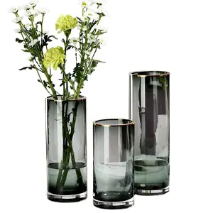 Clear Glass Vase Unique Modern Hand Blown Decorative For Gift Home Wedding Dining Kitchen Office Centerpieces Living Room Decor
