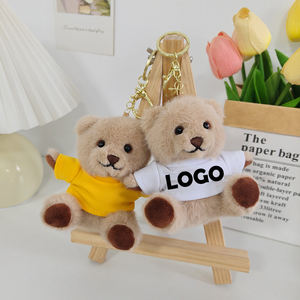 高品质 PP 棉填充毛绒泰迪熊钥匙扣定制徽标设计手提包挂件适合商务生日赠品 - Product Image 4