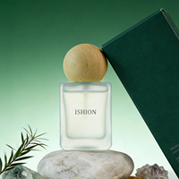 Flacon de parfum en verre bleu Berserk 30ml 50ml 100ml Flacon de parfum vaporisateur carré Flacon de parfum en verre vide avec couvercle