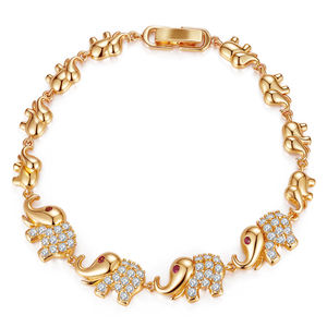 سوار يد نسائي على شكل فيل من الزركون من Aivenchy، 17 سم، تصميم مخصص، سوار تنس ذهبي بحلقات من الزركون 3 مم 18 سم - Product Image 1