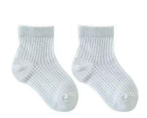 Calcetines de bebé de malla grande antideslizantes finos de primavera informales, color sólido recién nacido, calcetines de algodón peinado para niñas y niños - Product Image 6