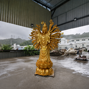 Maßgefertigte Vergoldete Guan Yin Buddhistische Statue Skulptur aus Glasfaser 3D-Druck Buddhistische Artikel Buddhistische Gartenfigur Kunst Großhandel - Product Image 2