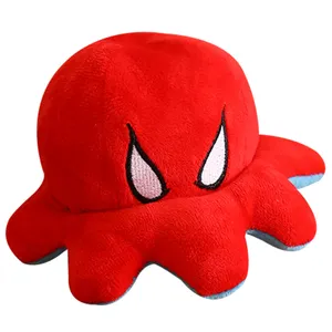 Novo design travesseiro de pelúcia reversível para polvo Spiderman 20cm Bichos de pelúcia brinquedo flip polvo