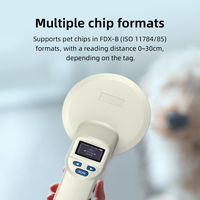 Lector de Microchip RFID Portátil para Mascotas, 134.2KHz LF, Escáner de Etiquetas de Oreja para Animales, ISO11784/85, para Gestión de Ganado en Granjas