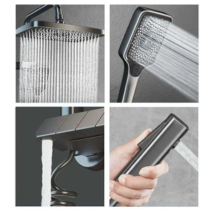 Sistema Doccia Termostatico Moderno con 4 Funzioni, Tasti a Pianoforte, Getto a Pioggia Pressurizzato e Doccetta per Bagno di <span class=keywords><strong>Casa</strong></span> e Hotel - Product Image 6