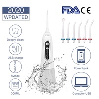 Penjualan Terlaris 300ml Water Flosser Portabel dengan Tangki yang Dapat Dilepas, Irigator Oral Berkualitas Tinggi dengan Tekanan Tinggi 130 psi untuk Pembersihan Mendalam