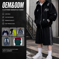 Ensemble de survêtement personnalisé pour hommes, sweat à capuche zippé double couche en coton à rayures latérales imprimé léopard et short de survêtement