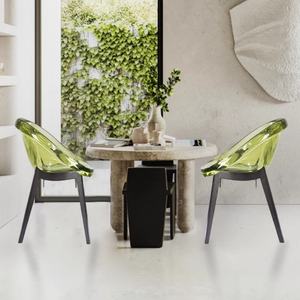 Chaise en résine transparente enveloppante et simplifiée, avec support dorsal ergonomique, élégante pour la salle à manger et les loisirs - Product Image 5