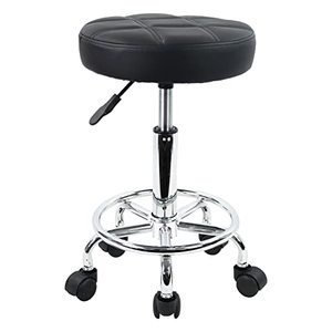 Chaise de laboratoire de style simple et moderne, base en métal, roulettes et siège rembourré, utilisée pour le laboratoire, la salle de sciences, la bibliothèque, la salle de réunion - Product Image 3