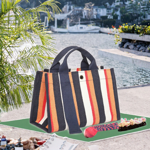 Custom Printed Canvas <b>Tote</b> <b>Bag</b> Geometric Cotton Shopping <b>Bag</b> Durable Handled Shoulder <b>Bag</b> for Daily Use - Product Image 3