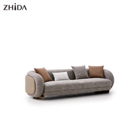 Modernes Stoff-Ecksofa-Set 1+2+3 Modulares Sofa mit Goldbasis Weiche Kissen Wohnzimmer Apartment Hotel Fitness-Studio Möbel