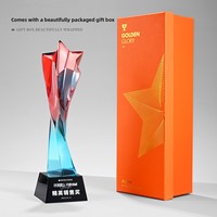 Trophée en verre cristal écologique personnalisé, imprimé UV, gravé au laser, design élégant haut de gamme, personnalisable, retraite