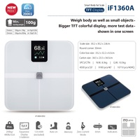 Báscula Inteligente de Grasa Corporal, Monitor de Salud y Fitness para el Hogar, Pantalla TFT, Báscula Digital Bluetooth, Composición Corporal, 180 kg