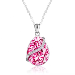 Collares de Plata de Ley 925 con Piedras Preciosas, Diseño de Gota de Agua, Colgante Personalizado Directamente de Fábrica de Joyería, Collares con Baño de Rodio - Product Image 1